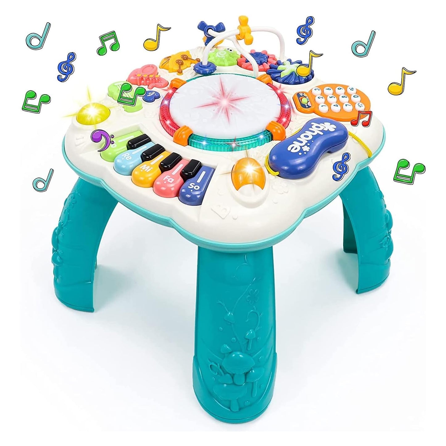 Toy From 1 Year - Baby Toy 6 in 1 Play Table Children's Toy from 1 2 Years 9 Months Easter Gifts Easter Gifts from 1 Year Children Girls Boys Game Baby DJ Console Musical Toy