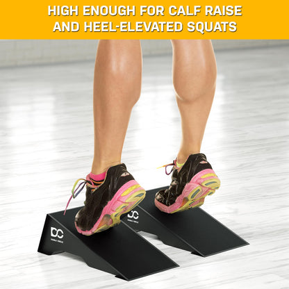 Double Circle Squat Wedge - Professional squat ramp for weightlifting and fitness, squat ramp for elevated heel squats and calf raises (20 Degree Non-Slip)