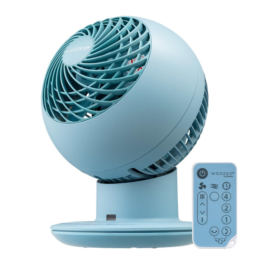Iris Ohyama Woozoo, 30m², Fan, Matte Blue, 5 Speeds, Remote Control, Oscillating, Quiet, Table Fan, Desk Fan, Floor Fan, Portable, Cooling, PCF-SC15T.