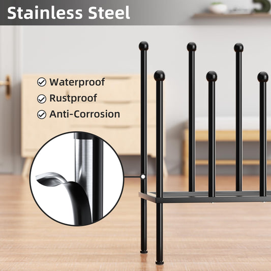 pickpiff Shoe rack Standing Metal Black - Freestanding shoe cabinet, shoe rack for dorm, closet, entryway, bedroom, patio, outdoor, hallway, shoe rack organizer for 4 pairs.