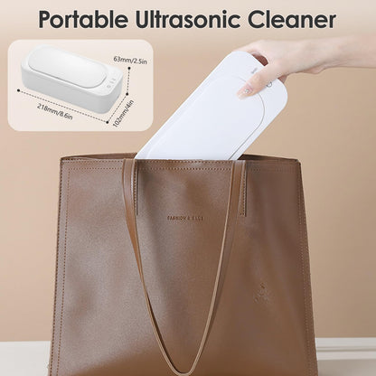 Anluomania Ultrasonic Cleaning Machine, 47000Hz Ultrasonic Device, 350ML Ultrasonic Cleaner, Glasses Cleaning Device, Ultrasonic Cleaner with 2 Modes for Glasses Dentures Jewelry Rings Coins Necklaces.