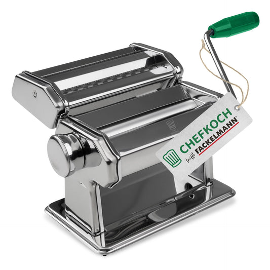 Chef Pasta Maker for delicious pasta - attachments for lasagna sheets, tagliatelle & spaghetti - includes table clamp and anti-slip base