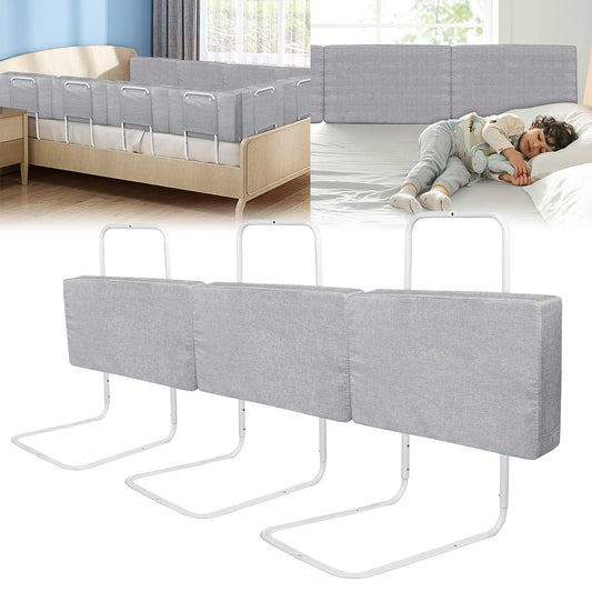 ACXIN Bed Rail Baby Bed Guardrail Fall Protection Bed Bed Rail Adjustable Height Adjustable Children's Bed Rail for Family Bed and Children's Bed - 2 * 50cm, Linen Grey