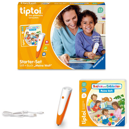 Ravensburger tiptoi Starter-Set 00112 - Pen and Picture Book Explore and Discover My World - Learning System for Children aged 2 and up & tiptoi My Favorite Children's Songs