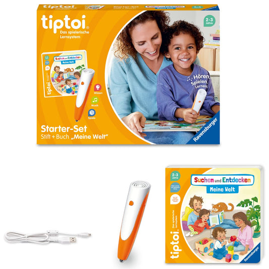 Ravensburger tiptoi Starter-Set 00112 - Pen and Picture Book Explore and Discover My World - Learning System for Children aged 2 and up & tiptoi My Favorite Children's Songs
