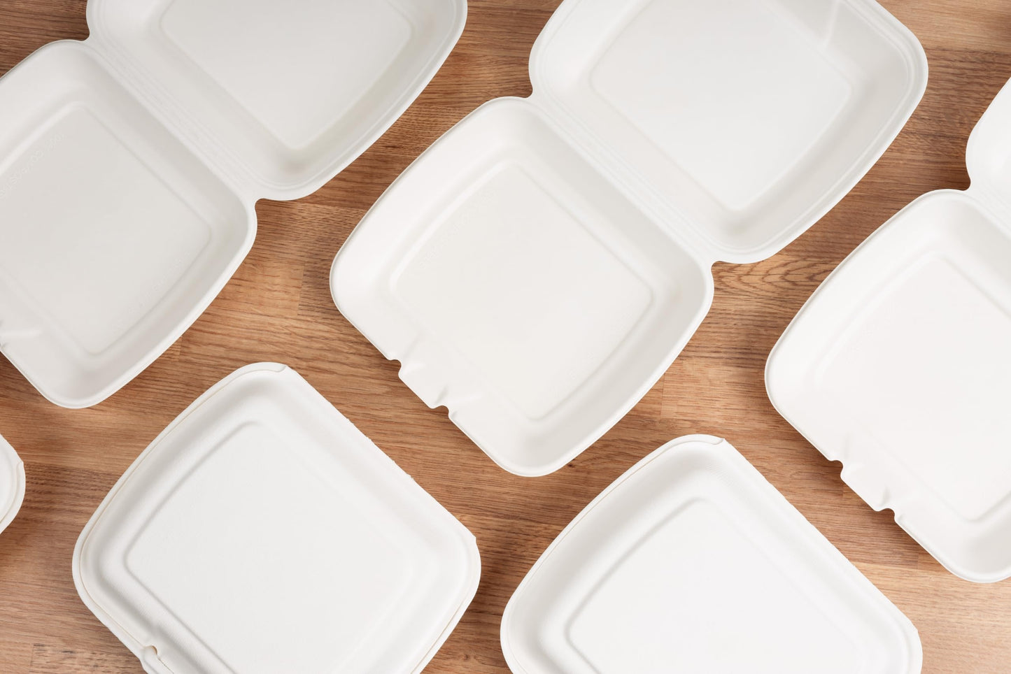 Love Nature Biodegradable Menu Box 1 Compartment 50 Pieces - Sugarcane Disposable Tableware - Disposable Menu Box - Takeaway Packaging - To-Go Food Packaging