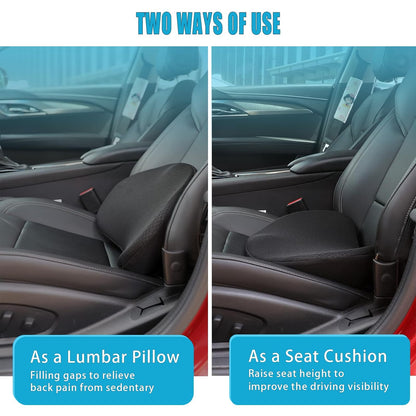 OLYDON Wedge Cushion for Car, Memory Foam Car Seat Cushion, Improving Sitting Posture, Comfortable Car Seat Cushion for Adults, Suitable for Car and Office Chair (Black)