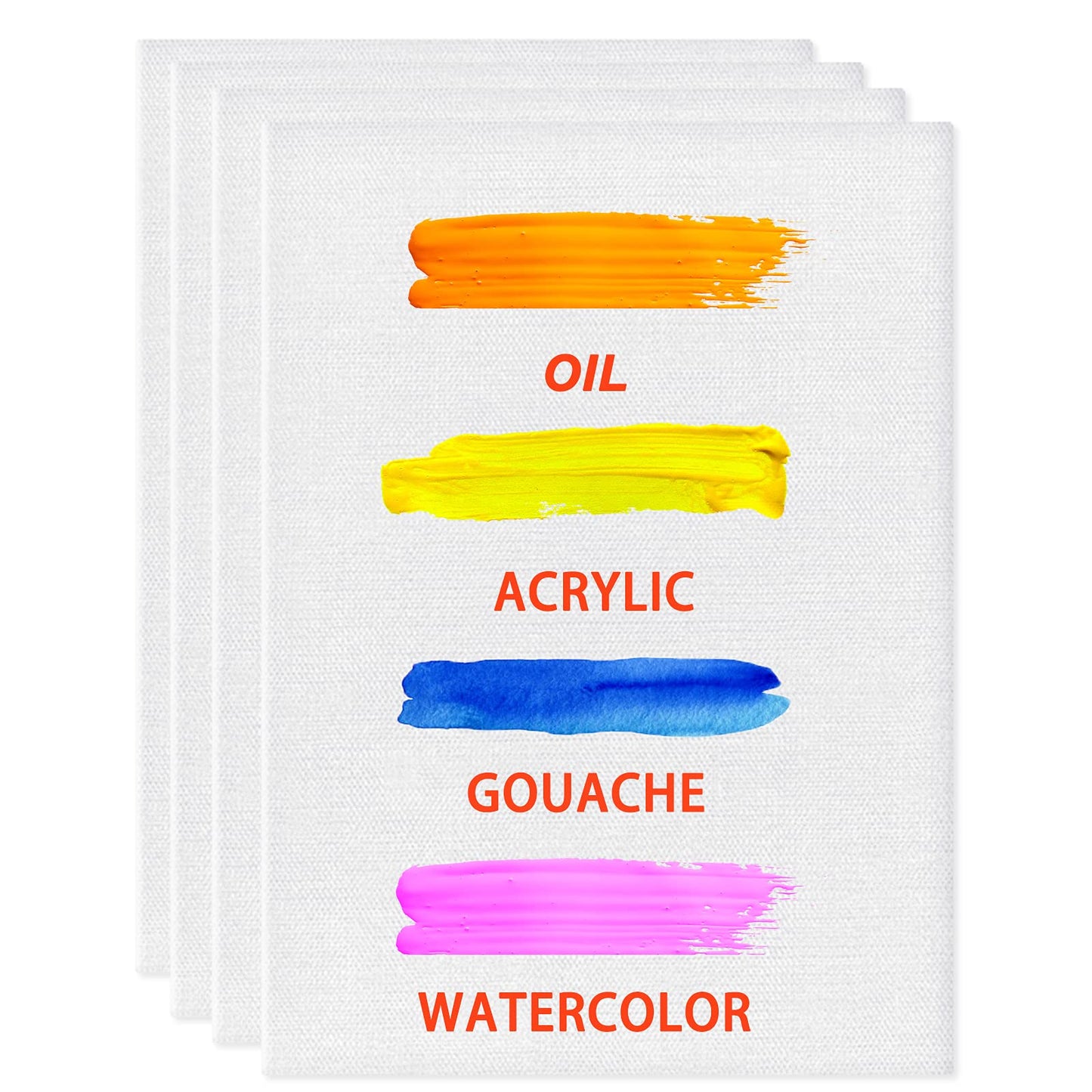 Canvas for Painting Set (10 pack) - 30 x 30 cm, Pre-Stretched White Artist Canvas Panel Canvases - 3mm thick painting cardboard - Suitable for Acrylic and Oil Painting as well as Sketching and Drawing.