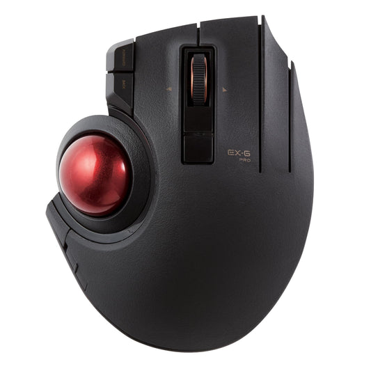 ELECOM Trackball Mouse Wireless, Ergonomic Mouse, 3Device Connection, Wired (USB), Bluetooth, Track Ball Mouse, Thumb Control, Compatible for PC, Laptop, Mac, Windows, macOS, EX-G Pro (M-XPT1MRXBK)