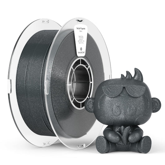 ""kexcelled PLA Grey Sparkle 1.75mm Glitter Galaxy Filament Shiny Sparkling Surface 3D Printing Material +/- 0.03mm 1kg Spool for Decorative Models FDM 3D Printers""