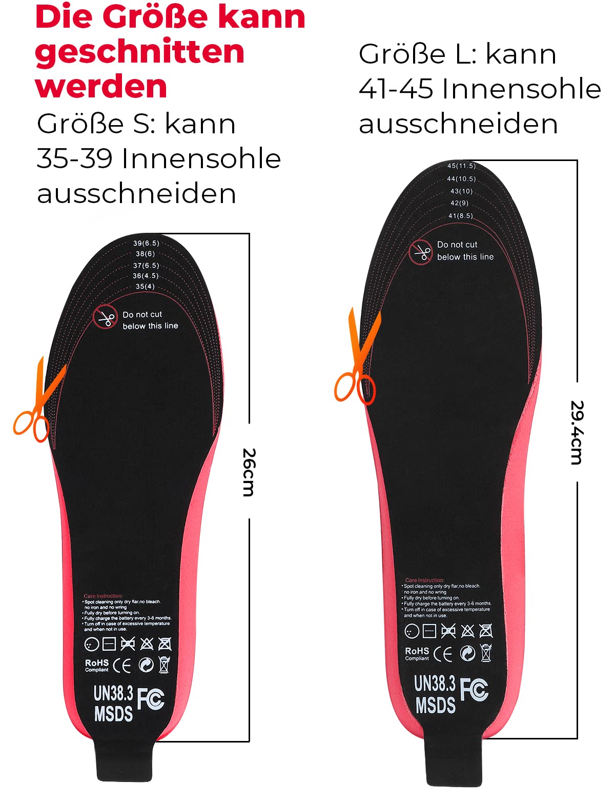 KEMIMOTO Heated insoles with remote control and APP, Electric heated insoles for men and women, Rechargeable thermal insoles, Breathable heating insoles for hiking, camping.