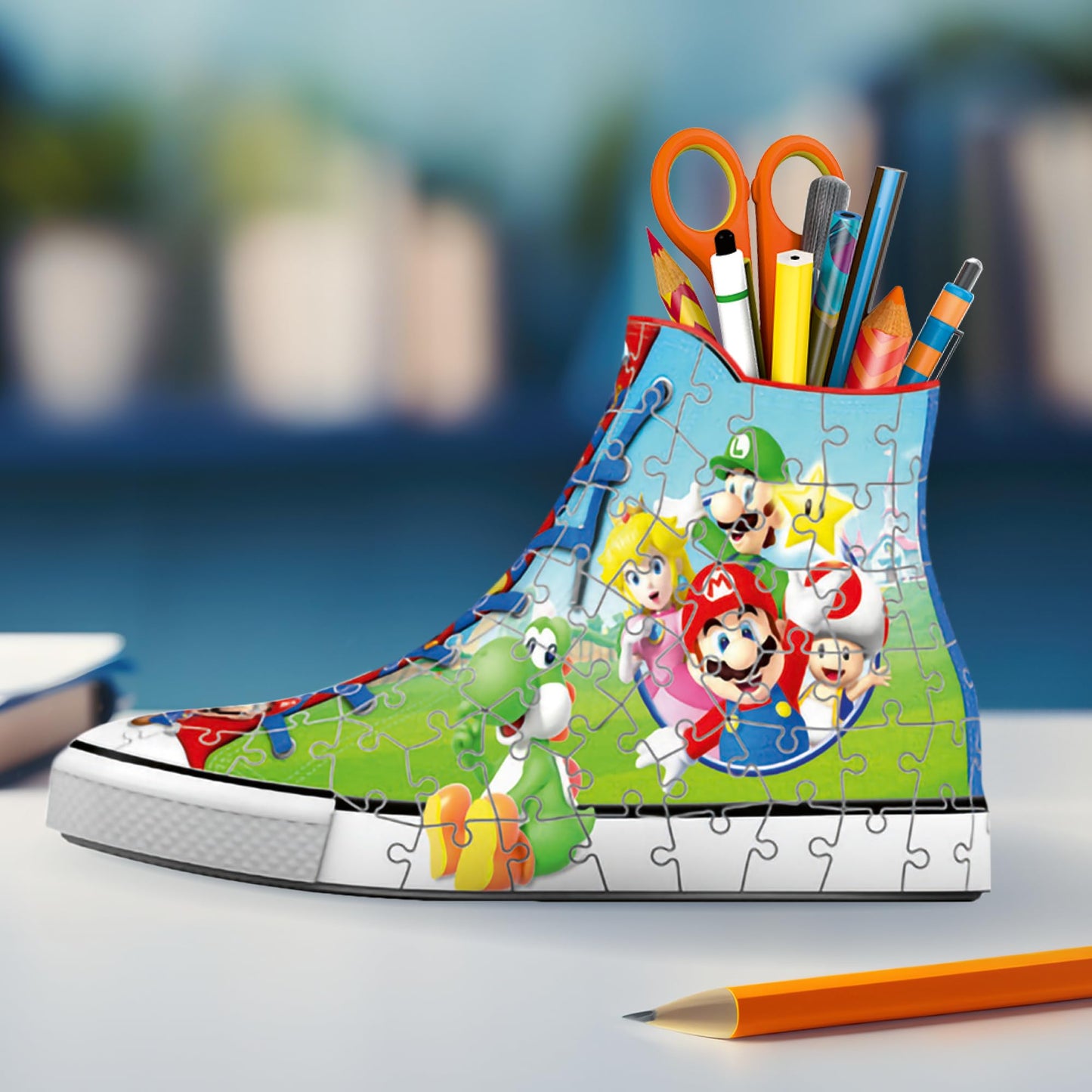 Ravensburger 3D Puzzle 11267 - Sneaker Super Mario - practical pen holder - desk organizer for big and little fans of the Italian plumber - for ages 8 and up