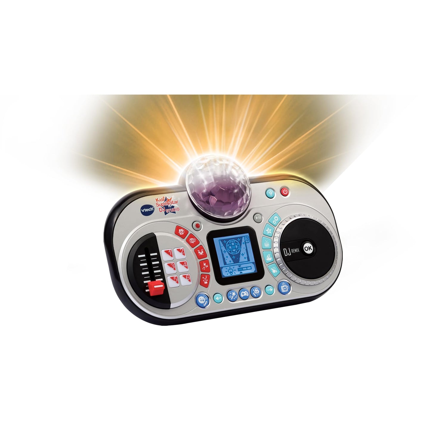 VTech Kidi Super Star DJ Studio Black - 10-in-1 karaoke toy with microphone, detachable DJ mixer, and various effects to edit music - For kids ages 6-12.