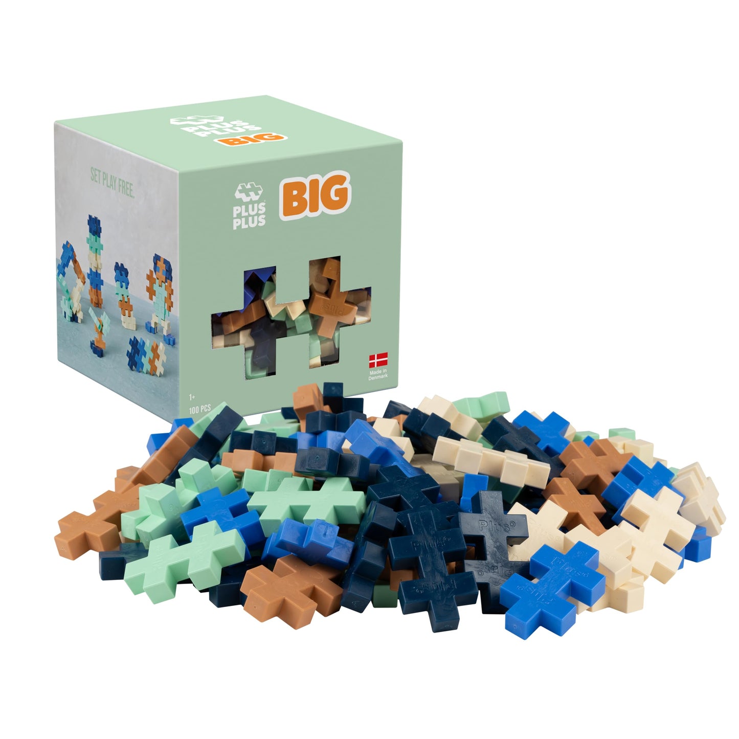Plus-Plus 3489 Great construction toy, BIG Breeze, creative building blocks in storage box for children from 12 months, 100 pieces.