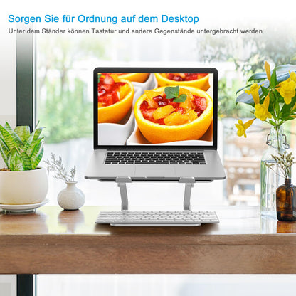 BoYata Laptop Stand, Aluminum Height Adjustable Ventilated Laptop Stand, Notebook Stand Compatible for Laptop (10-17 inches)