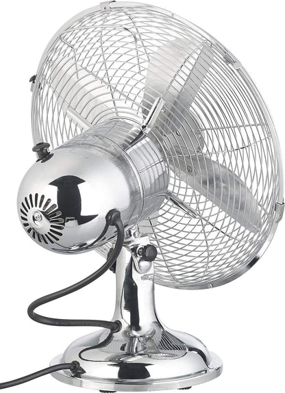 Sichler Housewares Office Fan: Full Metal Desk Fan in Retro Look, Oscillation, 35 W, Ø 30 cm (Antique Fan, Metal Desk Fan, Air Cooler)