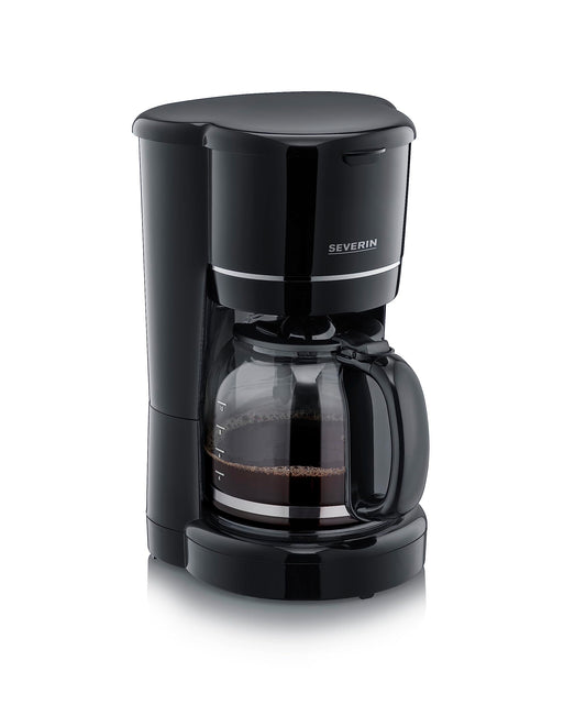 SEVERIN drip coffee maker with glass carafe, coffee machine for up to 10 cups, filter machine with glass carafe and permanent filter, black, KA 4320