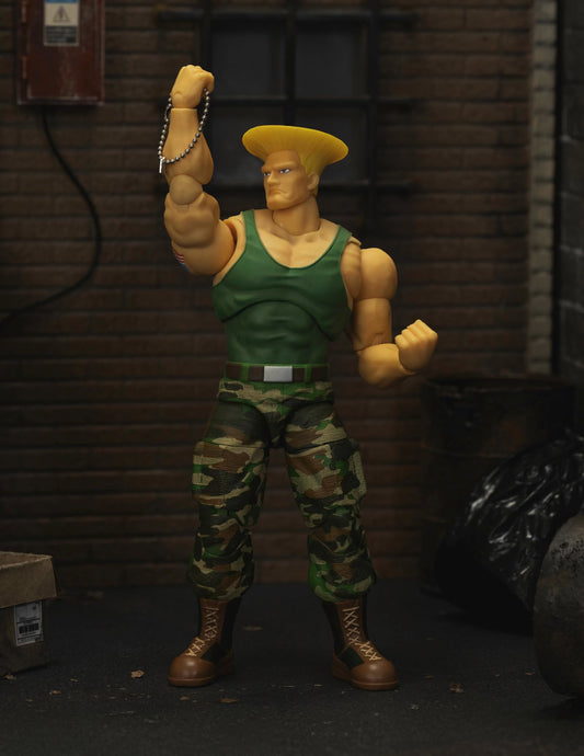 Jada Toys Street Fighter figure Guile (15 cm) - poseable collectible and action figure from Street Fighter 2: The Final Challengers, with alternate head, hands, and accessories, for ages 13+