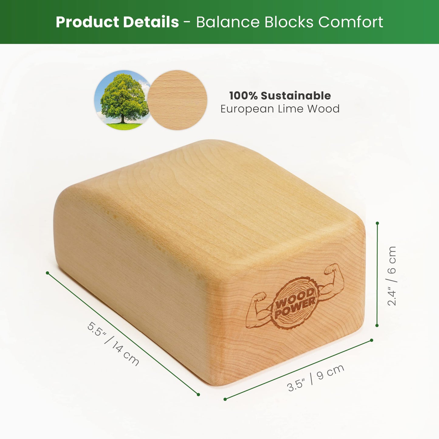 WOODPOWER BalanceBlocks - 2 Handstand blocks in one - support your wrists in bodyweight training, gymnastics, acrobatics, yoga and more (BalanceBlock Comfort).