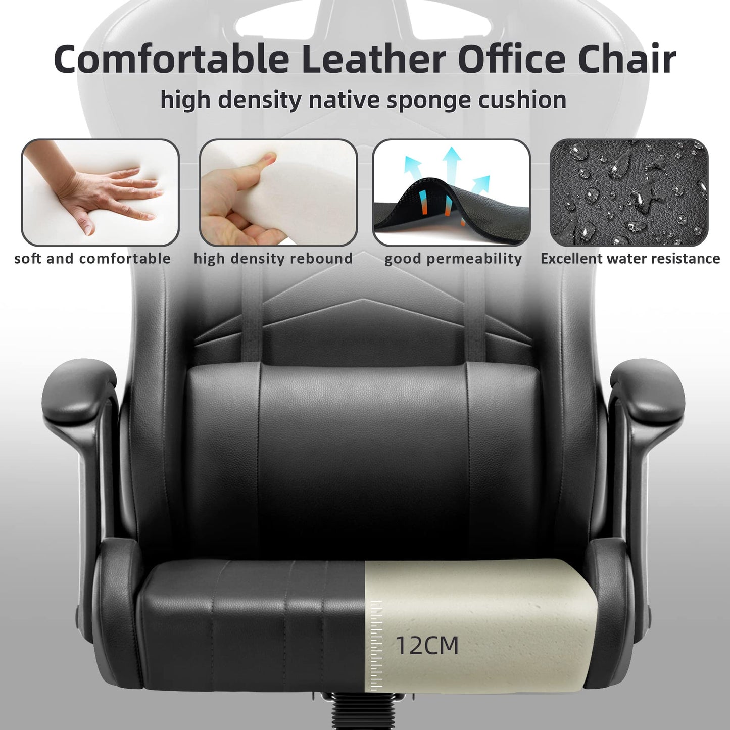 IntimaTe WM Heart Gaming Chair, Ergonomic Gamer Chair, Desk Chair with Adjustable Headrest and Lumbar Pillow, Computer Chair with High Backrest, 52 x 49 x 130cm (Black)
