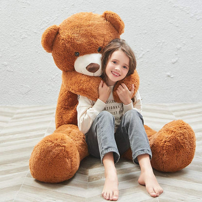 SNOWOLF 110cm XXL teddy bear giant soft toy large plush toy plush bear cuddly bear teddy bear gift (1.1m, Dark Brown)