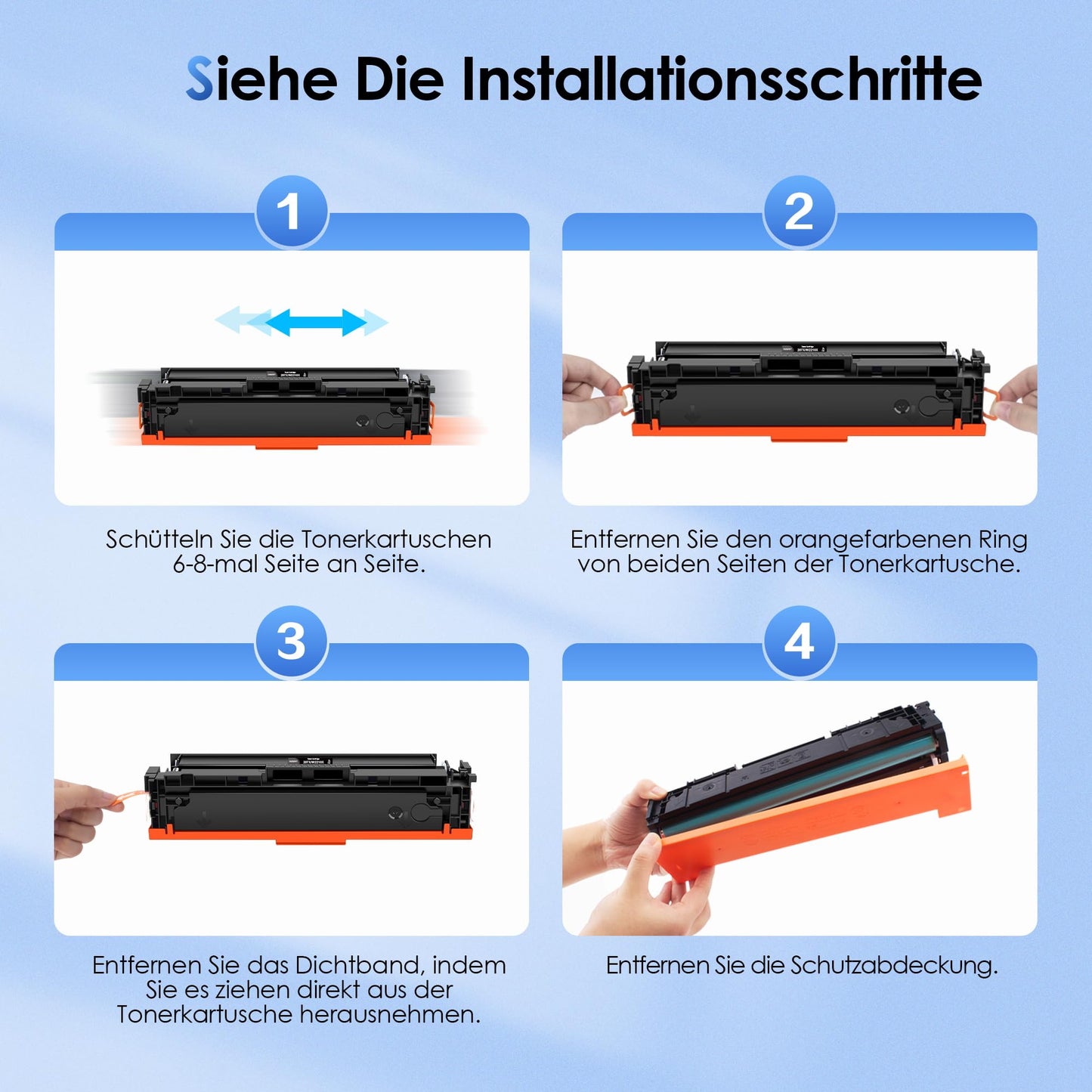 NOGIVY 207X Toner Set with Chip Compatible for HP 207X 207A Toner for Color Laserjet Pro MFP M283fdw Toner for M255dw M282nw M283fdn W2210X W2211X W2212X W2213X (Black Cyan Yellow Magenta, 4-Pack)
