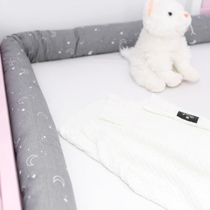 Totsy Baby Side Sleeper Pillow Bed Snake Body Pillow 400 cm Cotton - Long Pillow Bed Roll Sleep Pillow Neck Roll Pillow Oeko-Tex Certified Moon