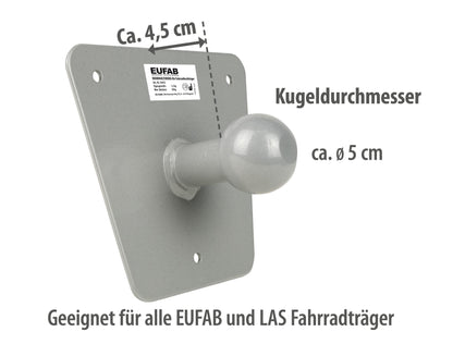 EUFAB 16412 Wall Mount, suitable only for EUFAB and LAS bike racks, Alloy steel.