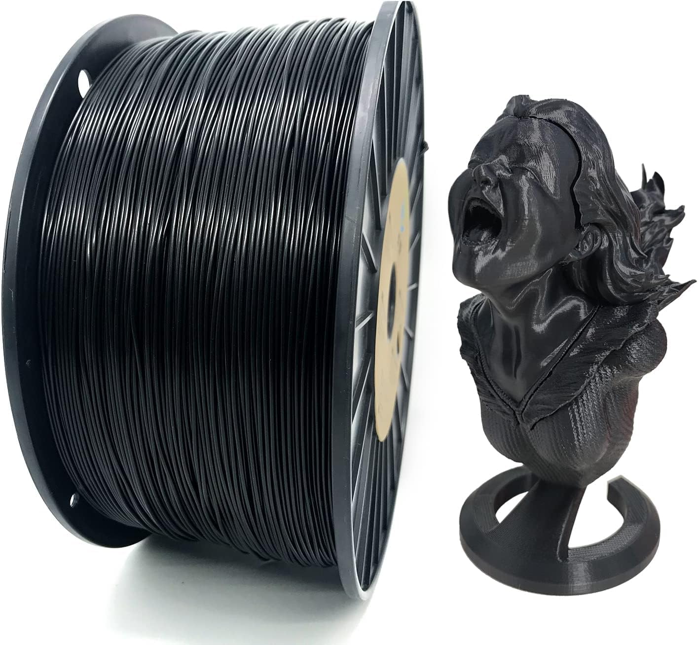 YOUSU PLA filament 1.75, 3D printer filament, 3D filament PLA 3kg (6.6 lbs), black PLA