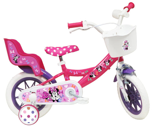 Vélo ATLAS girls kids bike 12 inch Minnie By Disney with 1 brake Mickey, Pink, 12''