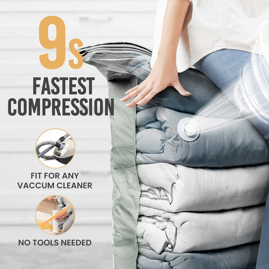 TAILI Cube Vacuum Storage Bags for Clothes, Jumbo 10 Pack (80x100x38 cm), Extra Large Storage Vacuum for Comforters, Blankets, Bedding, Space Saving Vacuum Garment Bags.