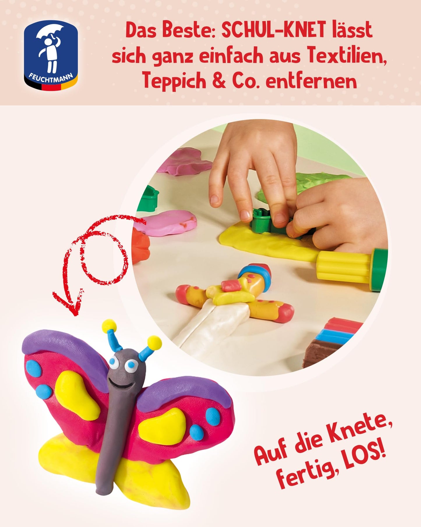Feuchtmann SCHOOL-DOUGH | EDU Bucket set with 14 x 140g sticks of kids dough | vegan gluten-free playdough | non-drying clay | non-toxic modeling material