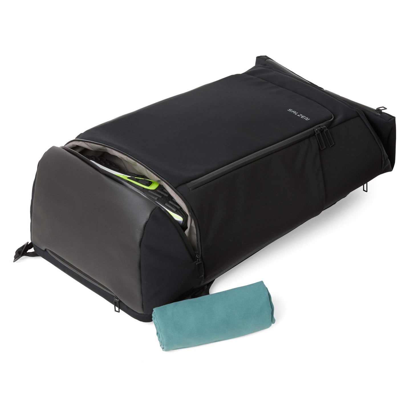 Salt Triplete Backpack made of nylon in the color black, with padded 16-inch tablet and laptop compartment, volume: 32L expandable to 37L, size: 32 x 21 x 56 cm, ZEN-SBP-001-858