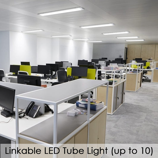 Cecaylie 36W LED moisture-proof luminaire, 120CM LED tube, 4000K 3060LM connectable workshop lamp, IP65 LED ceiling light, fluorescent tube, moisture-proof lamp for moisture-proof garage, bathroom, basement, office, 4 pieces.