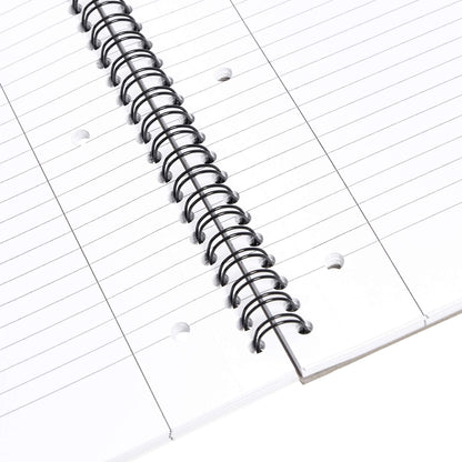 Amazon Basics Spiral Notebook, in various colors, 70 sheets/140 pages, A4, 90GSM, 5 pack, White