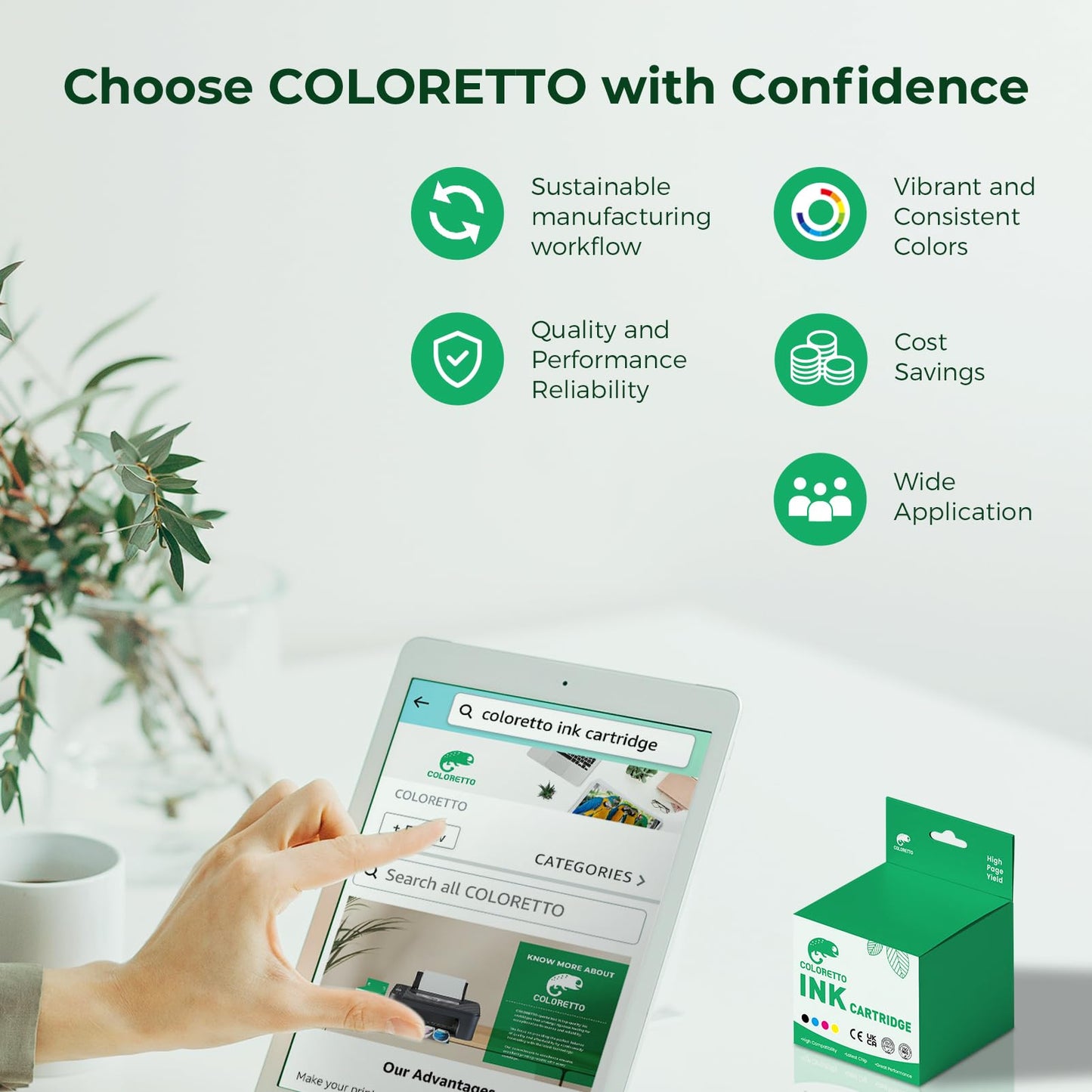 COLORETTO printer cartridge 304XL for HP Deskjet 3700 cartridges for HP 2620 2621 3750 Envy 5010 5020 5030 AMP 100 120 125 130 Reconditioned cartridge for HP 304XL (2 black)