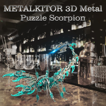 Metallic Scorpion 3D Metal Puzzle Kits for Adults Teens - 454 Pieces - Mechanical Assembly Models - 4 Hours Build Decorations (Green)