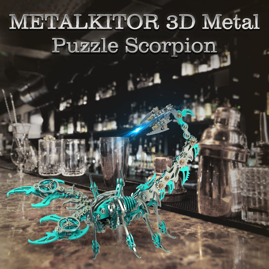 Metallic Scorpion 3D Metal Puzzle Kits for Adults Teens - 454 Pieces - Mechanical Assembly Models - 4 Hours Build Decorations (Green)