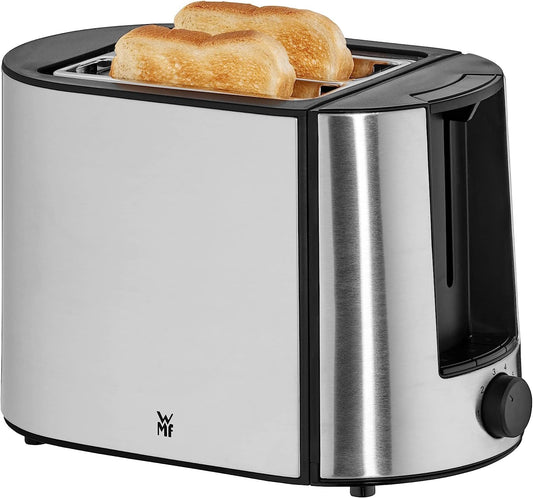 WMF Bueno Pro 2-Slice Toaster, Stainless Steel with Bun Warmer, 6 Browning Levels, 870 W, Matt Stainless Steel.