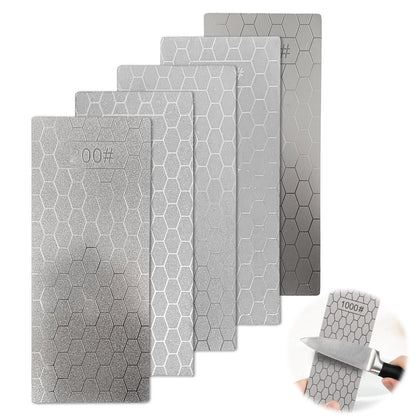 5 Piece Diamond Sharpening Stones Set: 200/400/600/1000/2000 grit diamond sharpening stone, diamond knife sharpener plate, diamond sharpening stones for kitchen tools outdoor use