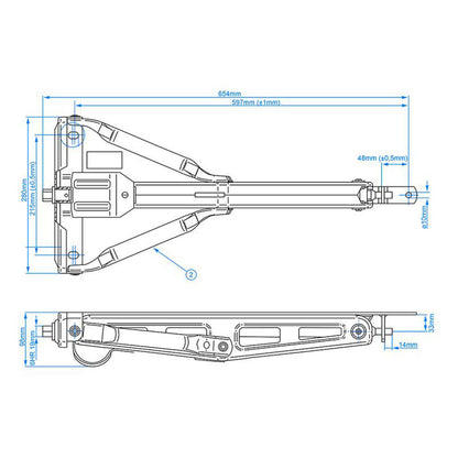 4x PROPLUS stabilizing jack support foot support bracket caravan 19mm crank supports 600kg