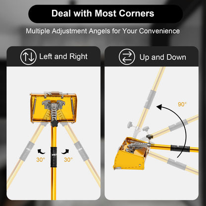Drywall trowel, drywall flat box, and drywall flat finishing tools with 90-150 cm adjustable handle. Rotates 30° left/right, 90° up/down for wall and ceiling finishing.