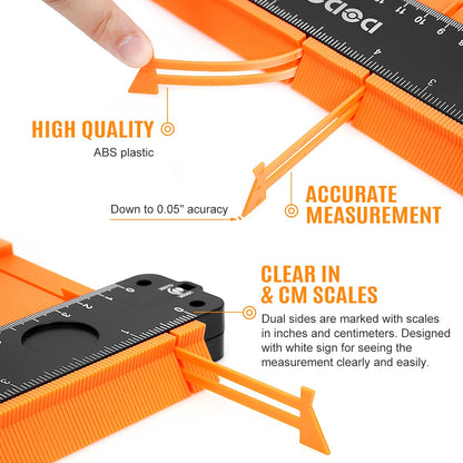 DODOWIN Contour Gauge Large 2pcs, Contour Gauge with Lock, Laminate Template, Contour Gauge, Birthday Gift for Men Grandpa, Father's Day Gift for Dad Birthday
