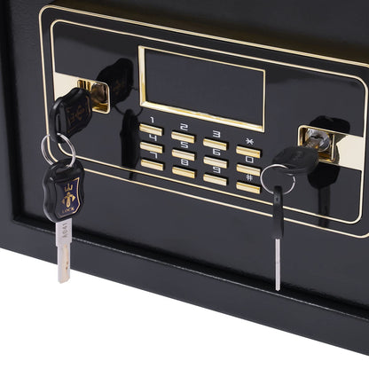 22L safe lockbox with fireproof waterproof money bag, electronic safe with keypad, digital furniture safe with LED light home safe for money jewelry documents