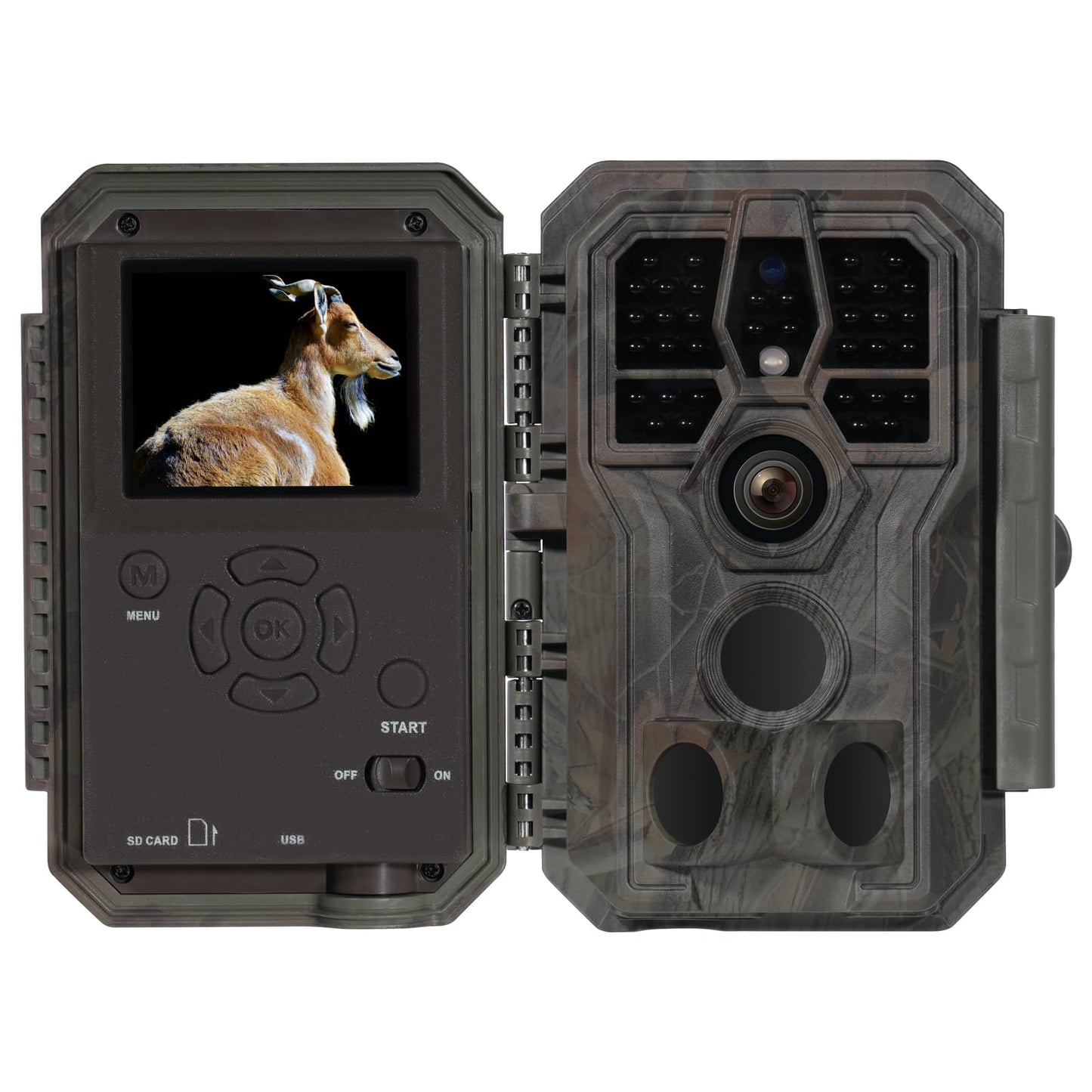 GardePro A5 trail camera 64MP 1296P H.264 video, wildlife camera with motion detector night vision up to 30m, no-glow infrared wildlife camera outdoor waterproof animal camera