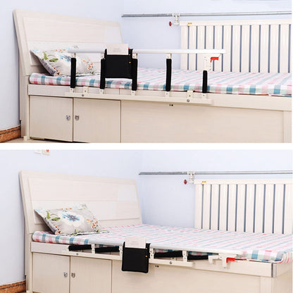 Swociro Foldable Bed Rail Safety Side Guard for Elderly, Adults Assist Handle Protection Railing Handicap Hospital Bed Rail with Storage Bag (White, 108*40cm)