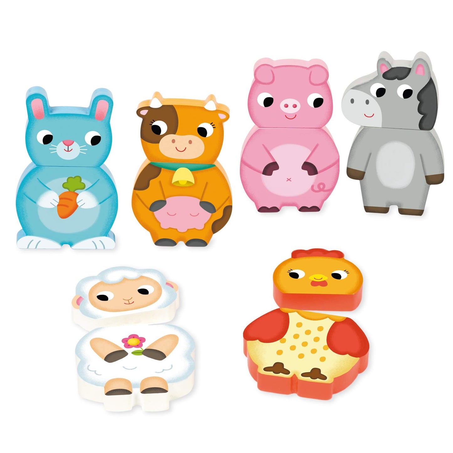 Goula 455245 Magnetic Wooden Puzzle Farm Animals, magnetic puzzle, wooden toy, for ages 12 months and up