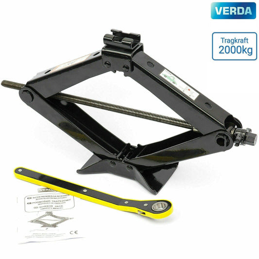 2T scissors jack, 98-440mm, Car Jack Kit with ratchet, steel column and rubber, Auto lift, enlarged steel plate, portable jack for car MPV SUV (SN4547)