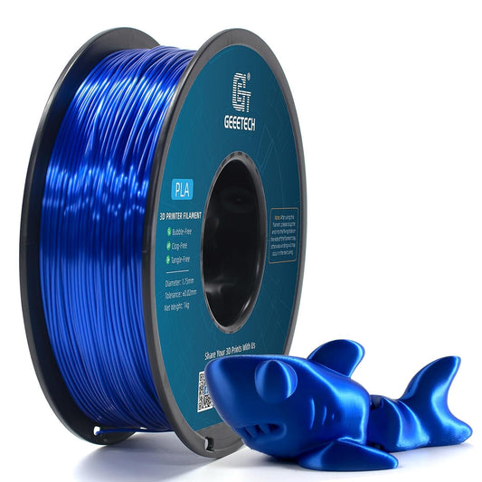 GEEETECH PLA Silk filament 1.75mm, 3D printer filament PLA 1kg Spool (royal blue)