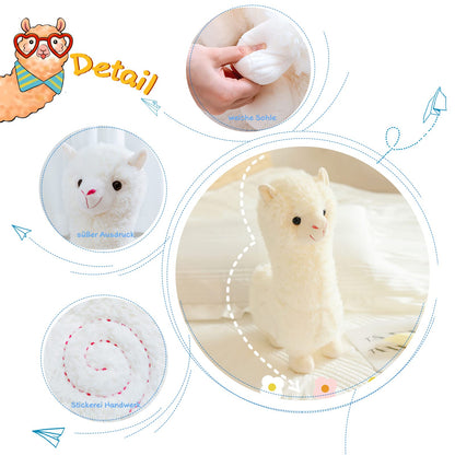 Alpaca plush toy, standing alpaca stuffed animal, cuddly alpaca, llama plushie gift for kids girls boys (.45cm, brown)